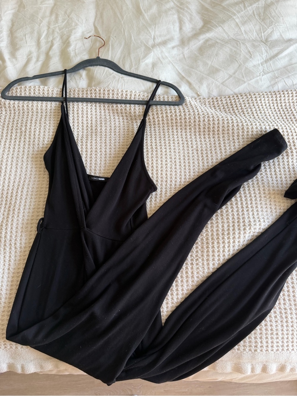 Fashion Nova Black Spaghetti Strap Jumpsuit